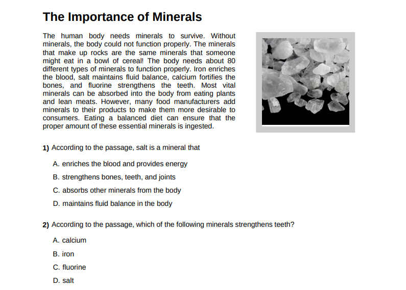 The Importance of Minerals